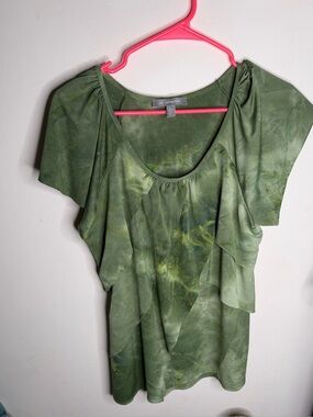 Y2K ny collection Green Tie-Dye Flutter Sleeve Top